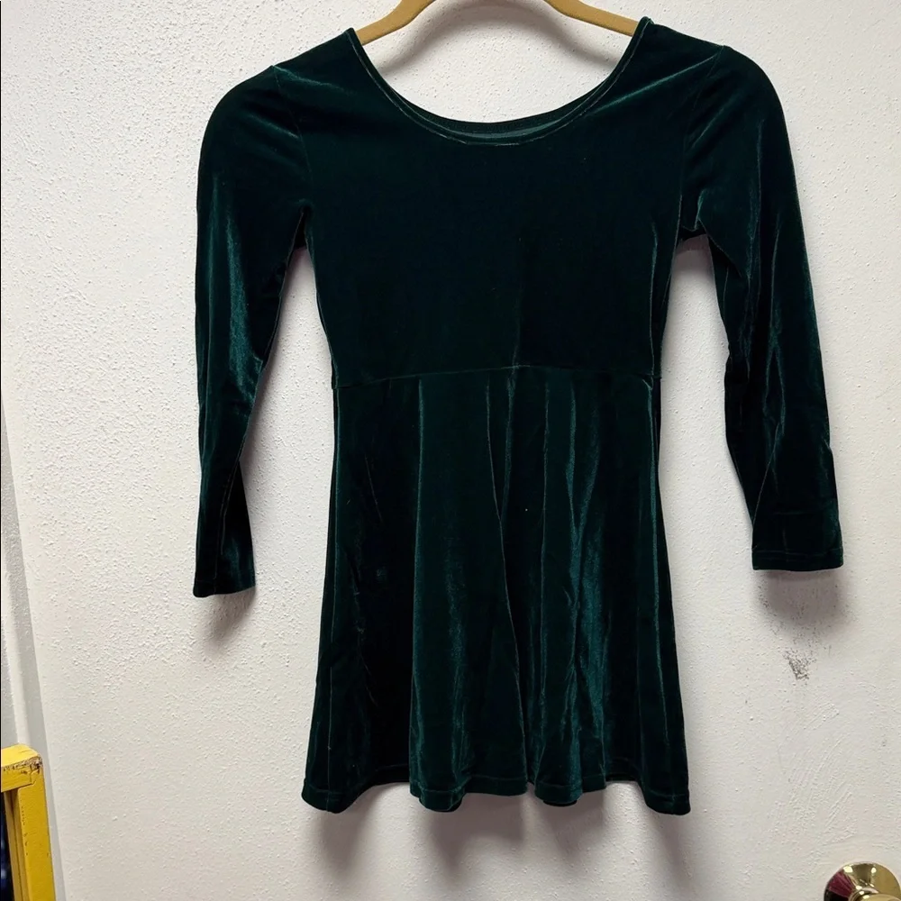 The Children's Place Green Velvet Kids Dress